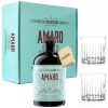 set amaro valdotaine con bicchieri