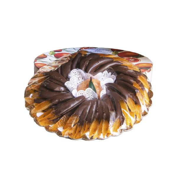 ARANCIA RICOPERTA DI CIOCCOLATO e FRUTTO PASTA REALE