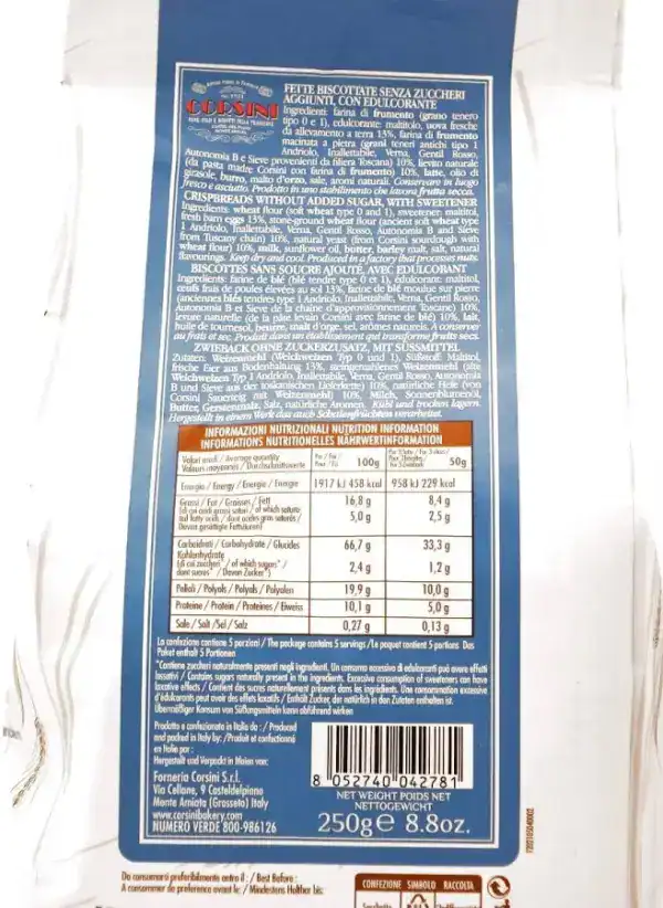 fette biscottate senza zucchero
