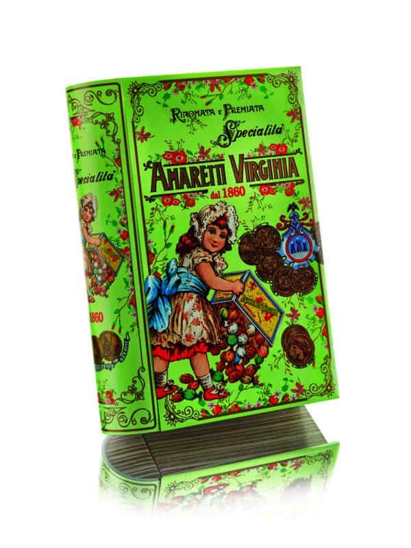 AMARETTI CLASSICI LIBRO in METALLO 200 gr - VIRGINIA