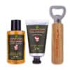 SET BAGNOSCHIUMA, DOPO BARBA e APRI BOTTIGLIE IN LEGNO - immagine 2