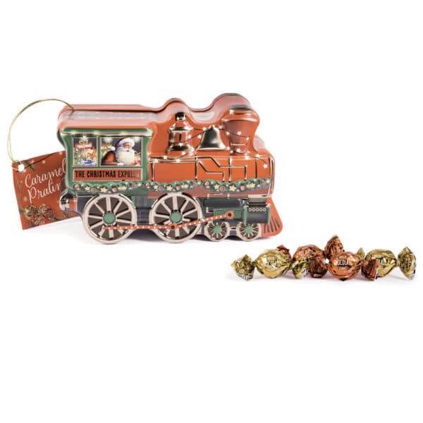 LATTA TRENO XMAS CHOCO in METALLO con CIOCCOLATINI