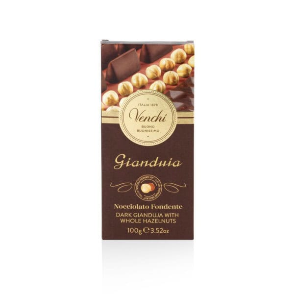 TAVOLETTA GIANDUIA FONDENTE con NOCCIOLE INTERE 100 gr - VENCHI 3