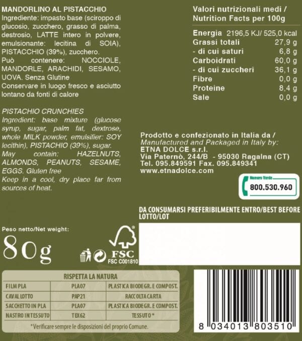 MANDORLINO - CROCCANTE a PISTACCHIO - ETNA DOLCE - immagine 2