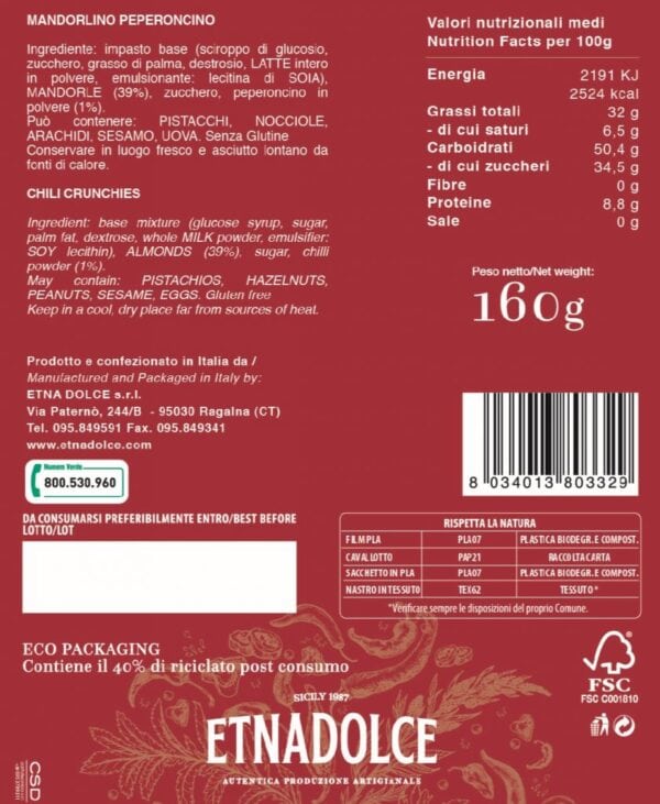 MANDORLINO - CROCCANTE al PEPERONCINO - ETNA DOLCE - immagine 2