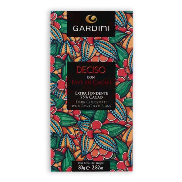 TAVOLETTA EXTRA FONDENTE 75% CACAO con FAVE DI CACAO