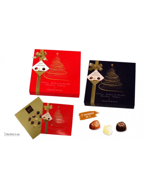 SCATOLA con PRALINE ASSORTITE di CIOCCOLATO CHRSTIMAS 3