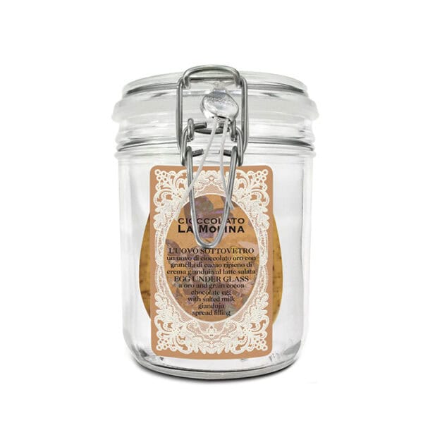 UOVO SOTTOVETRO ORO con GRANELLA RIPIENO DI CREMA GIANDUIA SALATA