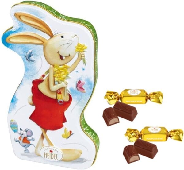 CONIGLIO IN METALLO CON CIOCCOLATI AL LATTE