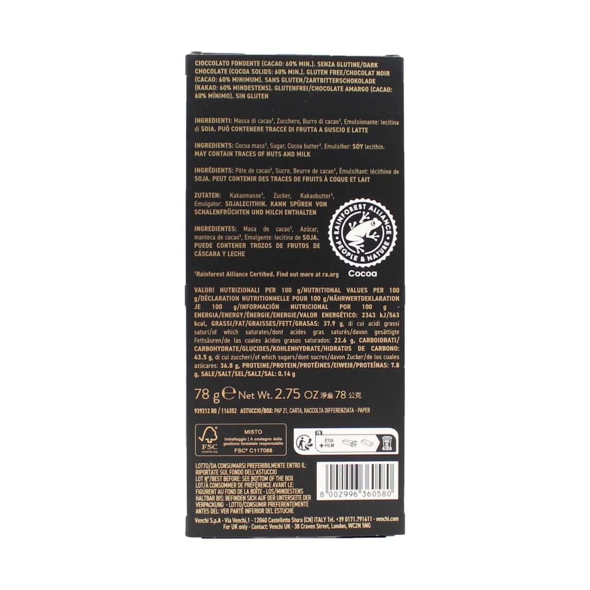 tavoletta extra fondente 60 %