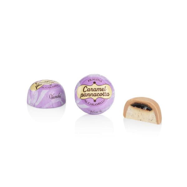PRALINA DI CIOCCOLATO PANNACOTTA e CARAMELLO