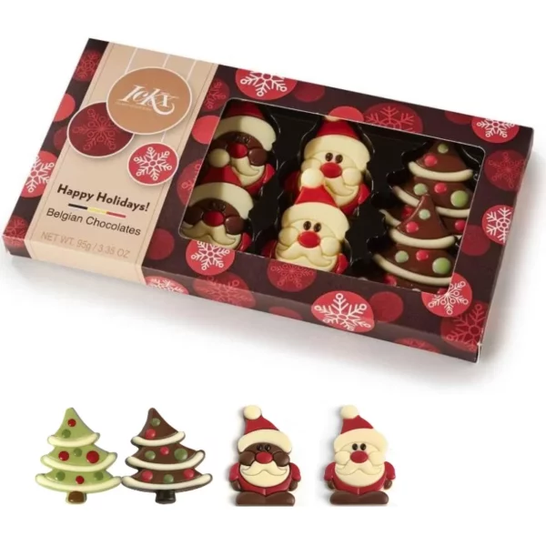 SOGGETTI NATALIZI ALBERI E BABBO NATALE DI CIOCCOLATO