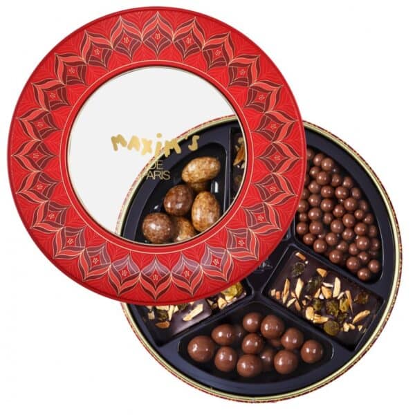 SCATOLA METALLO TONDA CON PRALINE