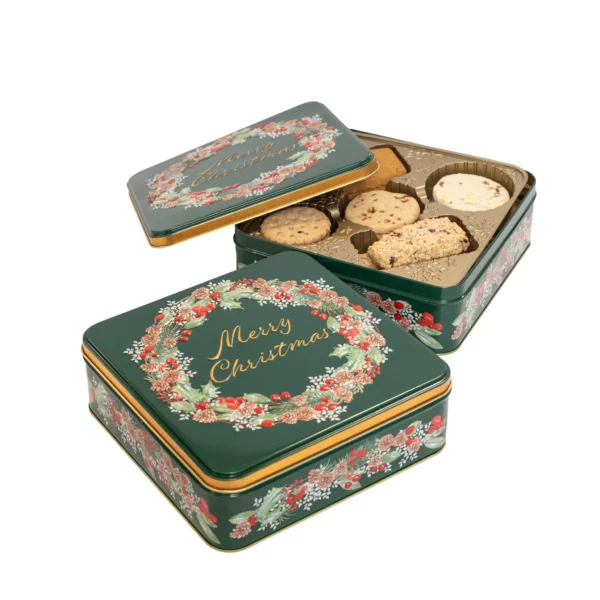 LATTA BISCOTTI INGLESI GHIRLANDA VERDE