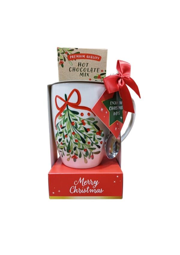 MUG IN CERAMICA con PREPARATO PER CIOCCOLATA CALDA MERRY CHRISTMAS
