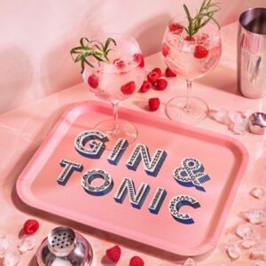 VASSOIO GIN & TONIC ROSA RETTANGOLARE