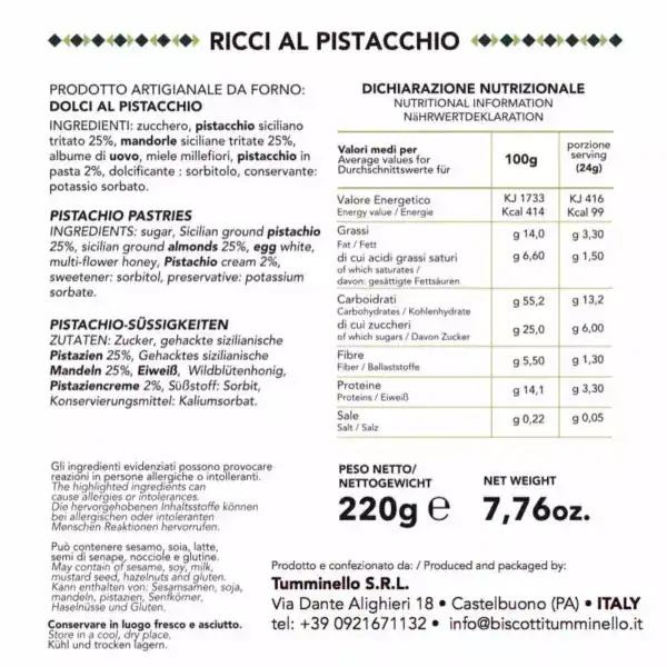 ricci al pistacchio