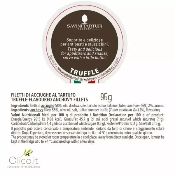 filetti di acciughe con tartufo