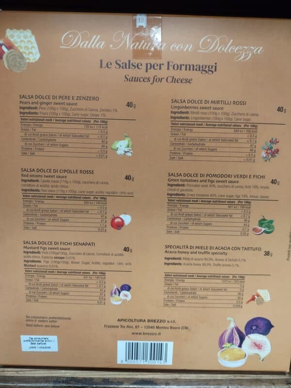 cofanetto 6 mignon salse per formaggi