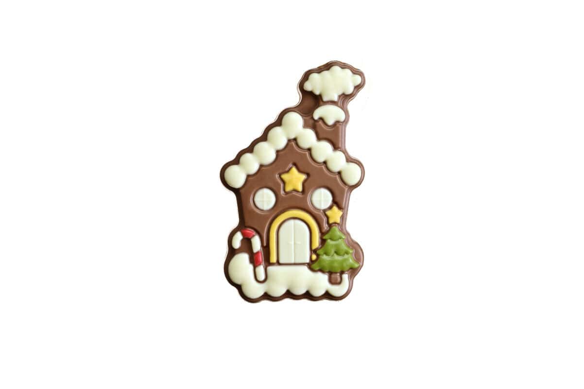 casetta di cioccolato al latte decorata
