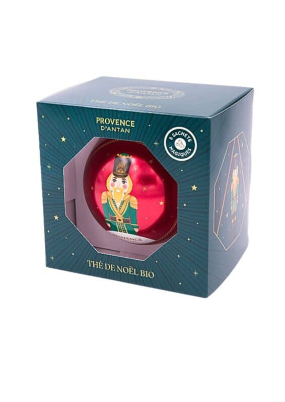 pallina di metallo con te' di natale