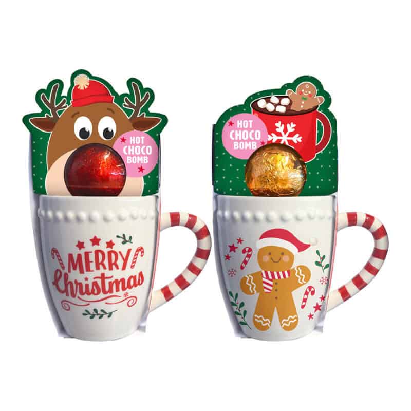 tazza in ceramica con preparato per cioccolata calda