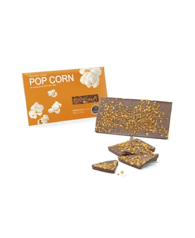 tavoletta cioccolato al latte e pop corn