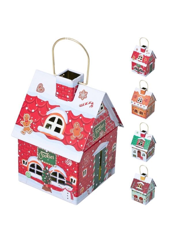 scatola in metallo natalizia porta lumino