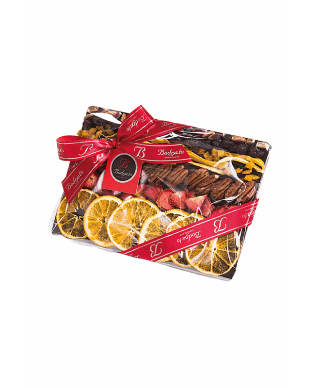 tavoletta di cioccolato con frutta essiccata