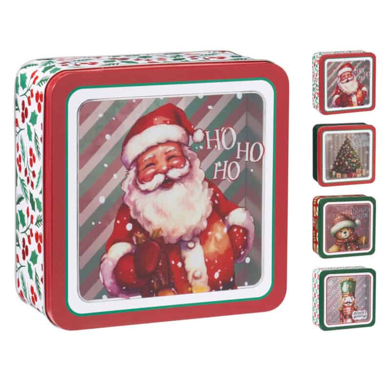 scatole natalizie con coperchio trasparente