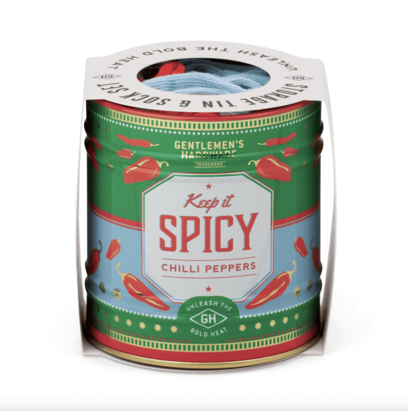 calze peperoncino in lattina di metallo
