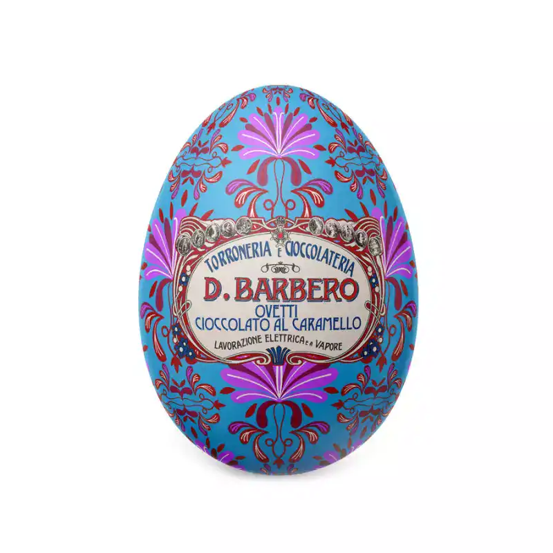 uovo metallo con ovetti al caramello