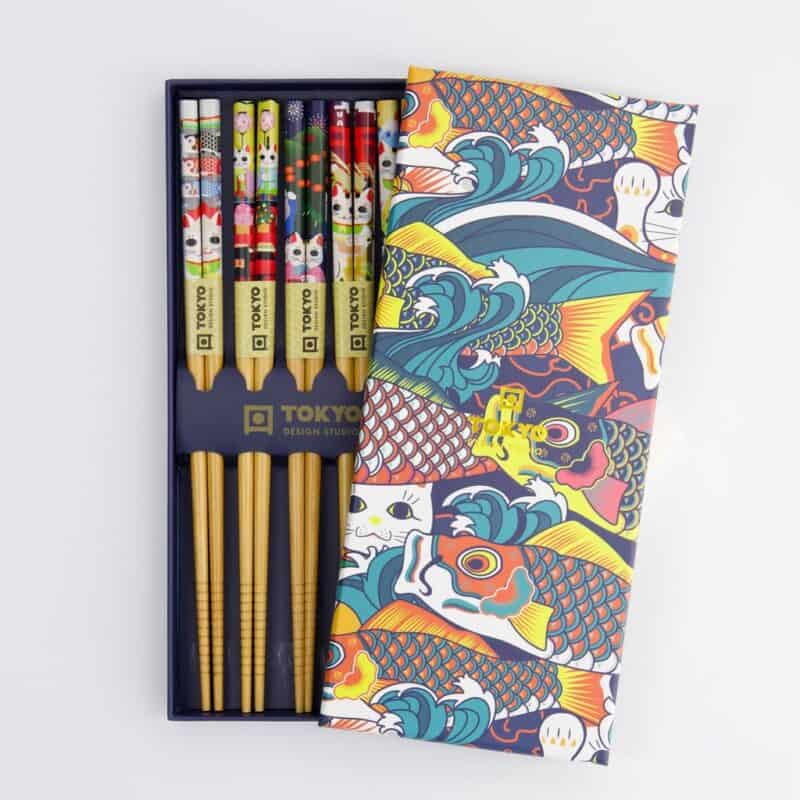 set 5 bacchette in legno fantasia gatti (copia)