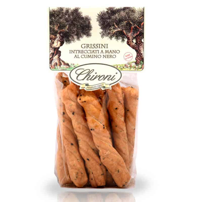 grissini intrecciati al cumino nero