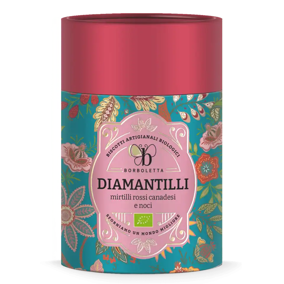 Borboletta Diamantilli biscotti biologici mirtilli rossi e noci