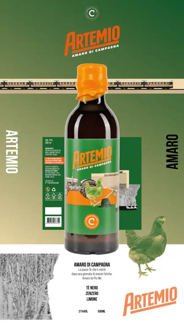 Bottiglia Artemio Amaro di Campagna 500ml artigianale italiano
