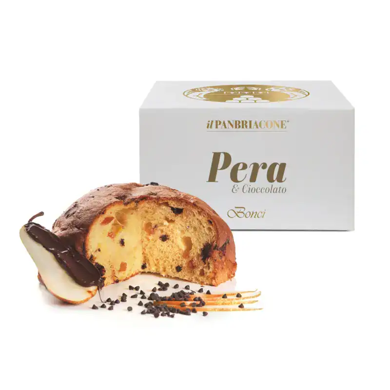 Panbriacone pera e cioccolato Bonci con confezione bianca